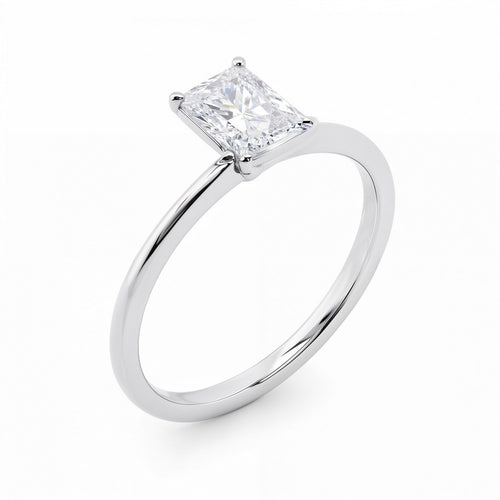 1 1/2 Carat Radiant Lab Grown IGI G/VS1 Diamond Solitaire Ring in 10K White Gold