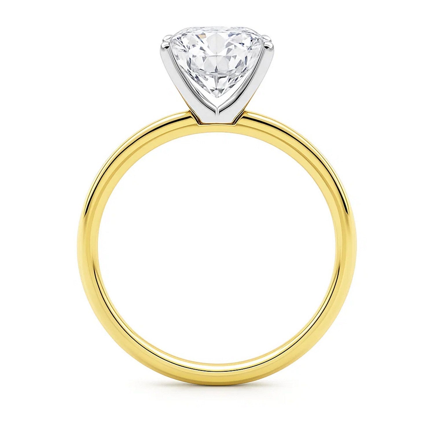 5 Carat Cushion Lab Grown IGI G/VS1 Diamond Solitaire Ring in 14K Yellow Gold
