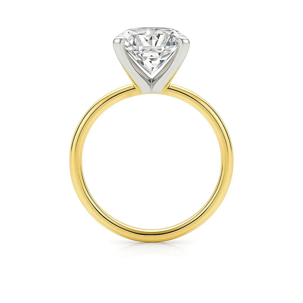 5 Carat Emerald Lab Grown IGI G/VS1 Diamond Solitaire Ring in 14K Yellow Gold